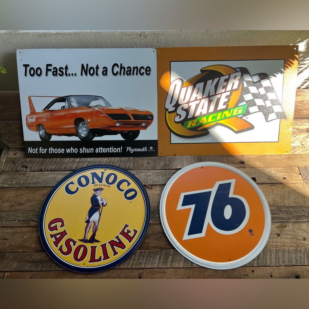 Vintage Style Tin Signs 4pcs